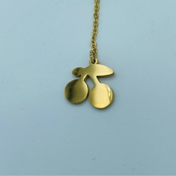 Gold Cherry Necklace and Earring Sets - Picture 7 of 8